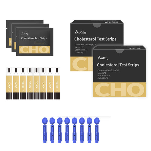 AuQty Cholesterol Test Strips - 20pcs with Lancets