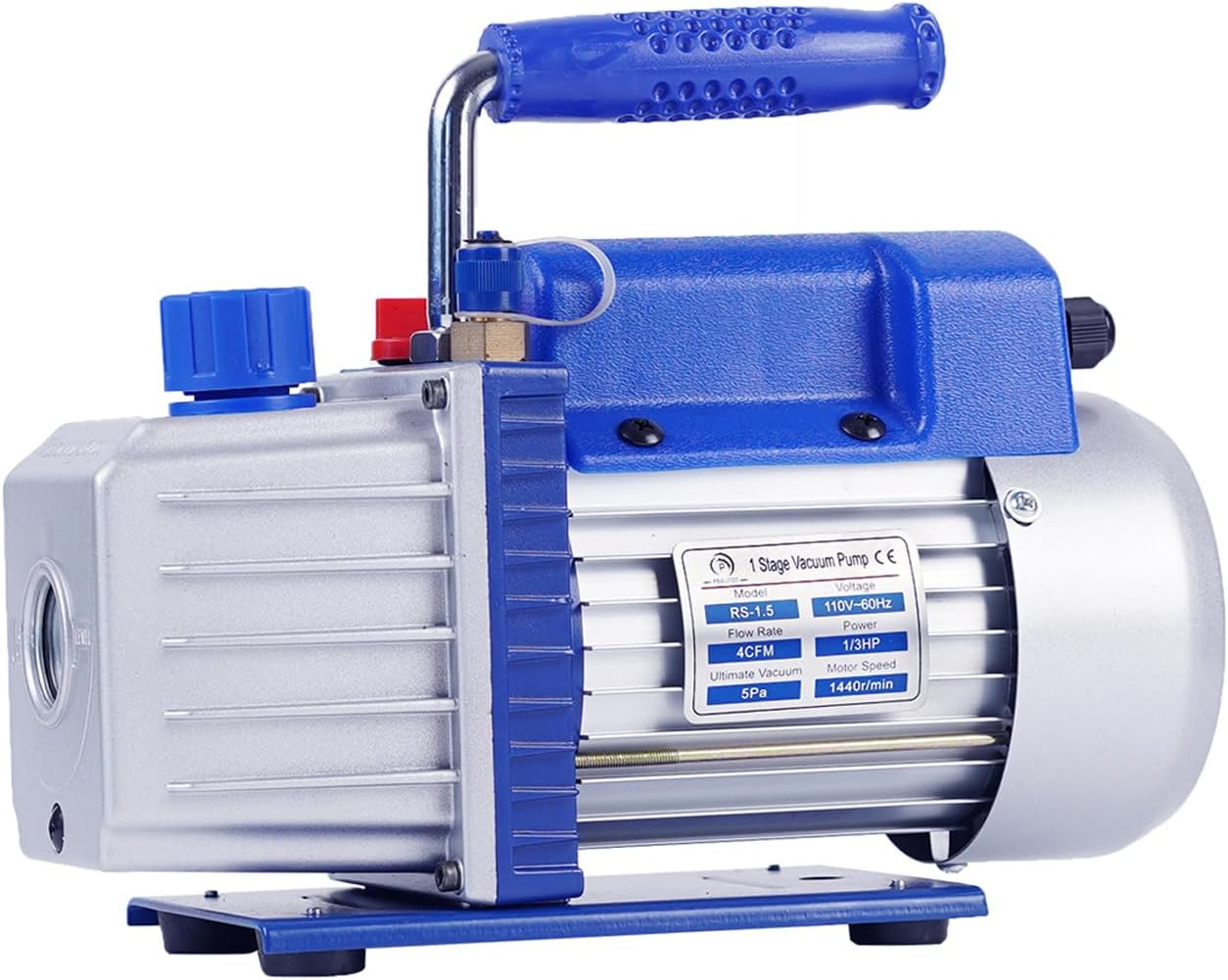 P PBAUTOS 4CFM 1/3HP 220V Rotary Vane Vacuum Pump HVAC, A/C, Food Packaging, Medical