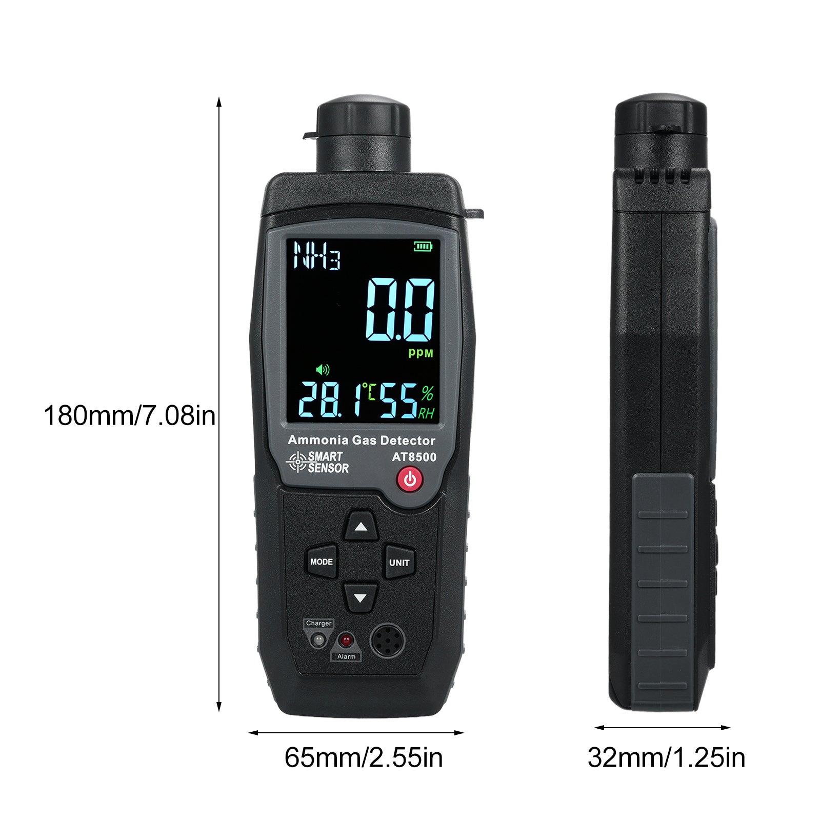 SMART SENSOR Handheld Ammonia Gas Detector Digital NH3 Gas Tester 0-100PPM | Large LCD Display