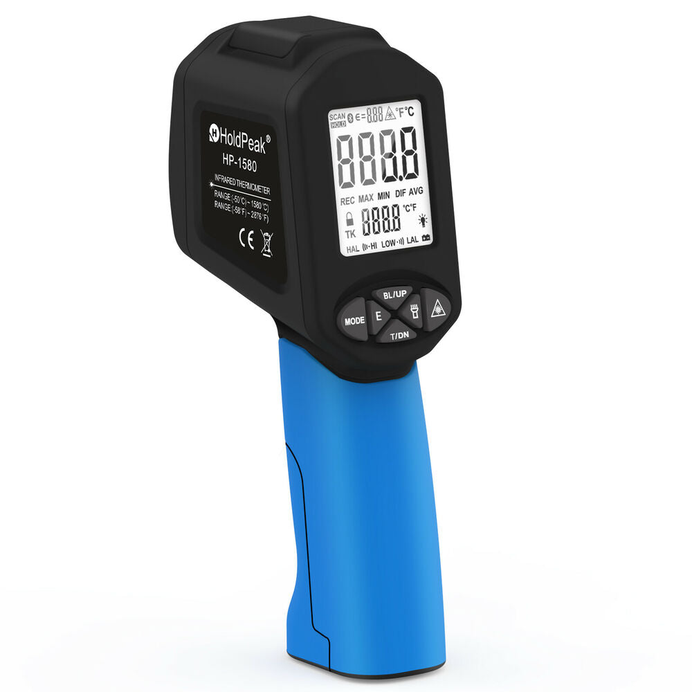 HoldPeak Infrared Thermometer -50°C to 1580°C, Non-Contact Dual Laser IR Gun