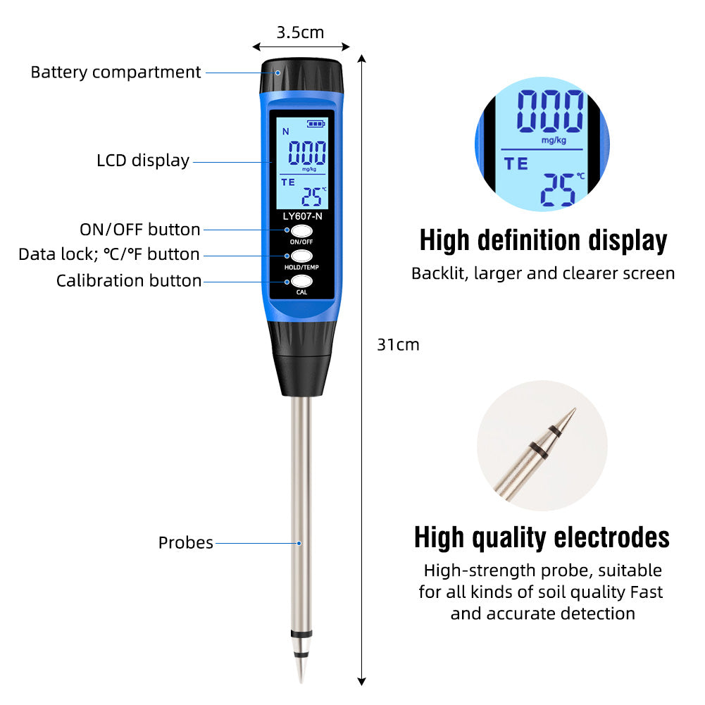 Nitrogen Meter Analyzer Fertility Tester for Hydroponics & Agriculture