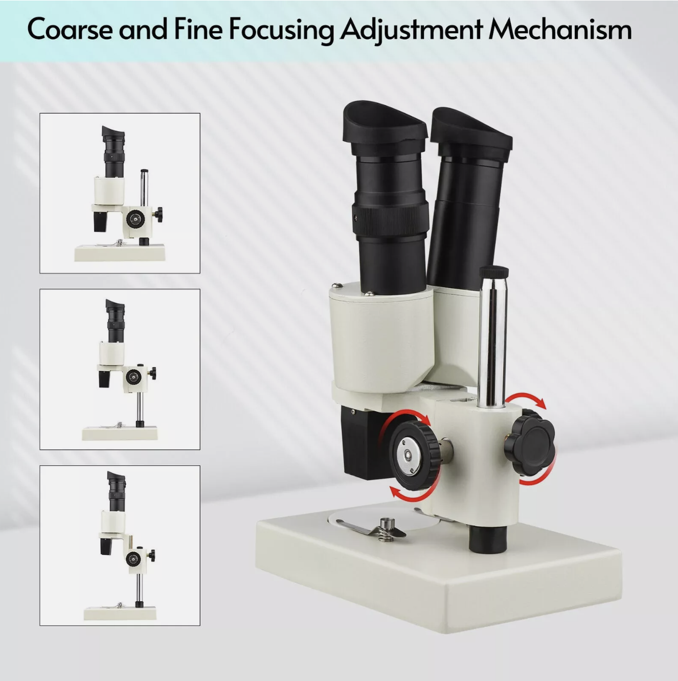 Microscope Binocular Stereo 20X 40X Laboratory Scope With LED Light Source