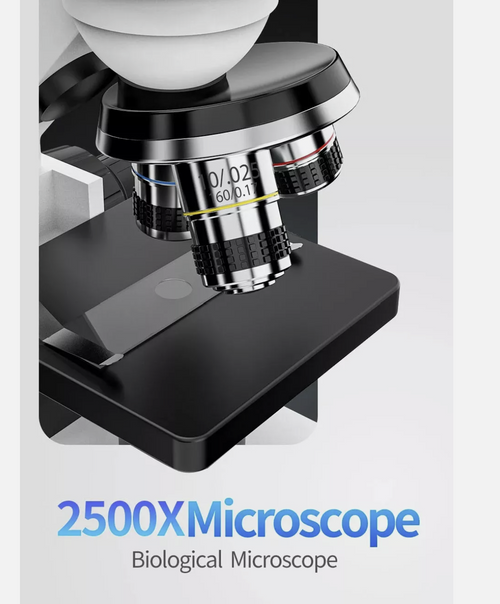 Microscope 100X-2500X Student Biological Top & Bottom LED Illuminated