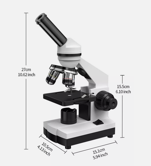 Microscope 100X-2500X Student Biological Top & Bottom LED Illuminated