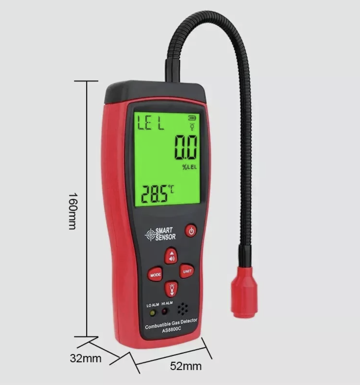 Combustible Gas Leak Detector 0-10000PPM Flammable Natural Methane