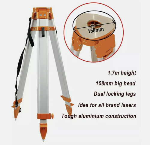 Aluminium Tripod Staff Kit for Rotary Laser Level Dumpy Levels