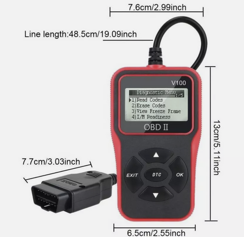 V100 OBD2 EOBD Code Reader Car Diagnostic Tool Digital Display Universal 12V 16