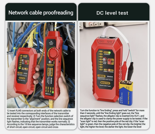 Smart Network Lan Cable Finder Wire Tracker Tester RJ45 RJ11 ANENG M469A