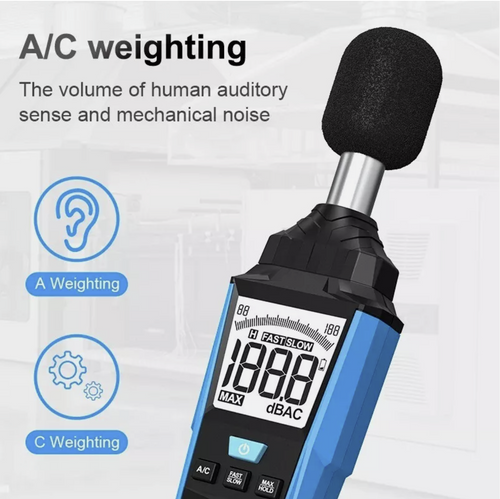 Sound Level Noise Audio Level Meter Detector Measures 30~130dB Handheld