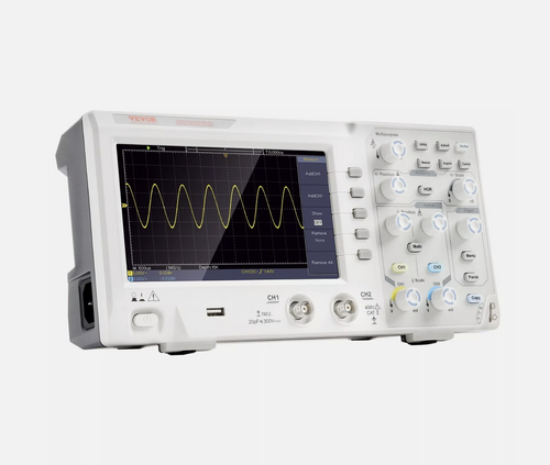 Digital Oscilloscope 1GS/S 100MHz 2-Ch Portable Color Screen Auto-Measure