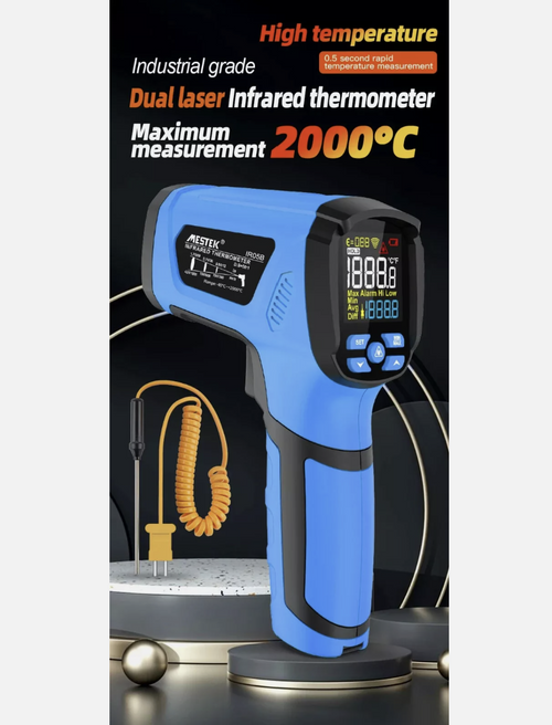 Infrared Thermometer -40 - 2000C High Temperature Non-Contact IR Temp Meter