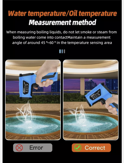 Infrared Thermometer -40 - 2000C High Temperature Non-Contact IR Temp Meter