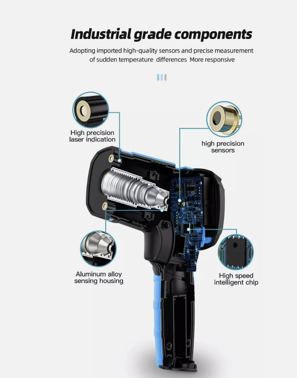 Infrared Thermometer -40 - 2000C High Temperature Non-Contact IR Temp Meter