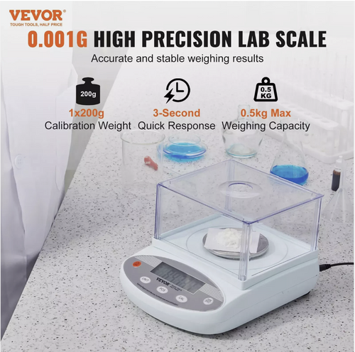 Electronic Scales Lab Balance 500g x 0.001g High Precision Analytical Weighing