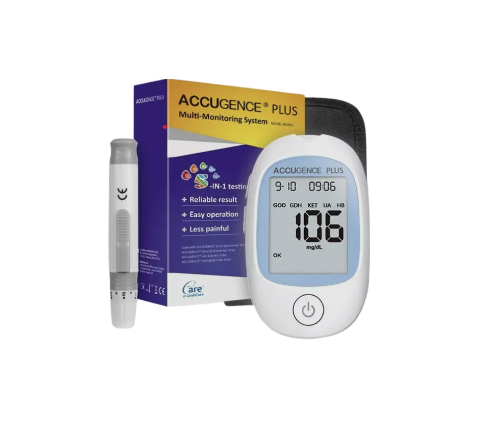 Accugence Multi-Function Blood Meter Full Starter Kit Ketone 15 Test Strips 15 Lancets