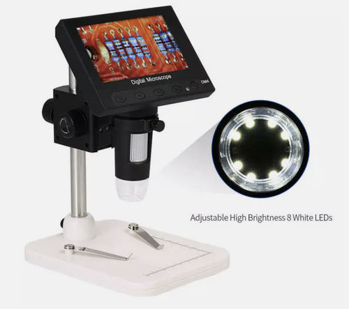 Microscope Digital 4.3 inch Monitor Video LED Magnifier 1000 x Magnification LCD