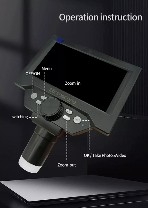 Microscope Digital 5.5 inch 50X-1000x Magnifier 1080P with 8 LED Magnifier