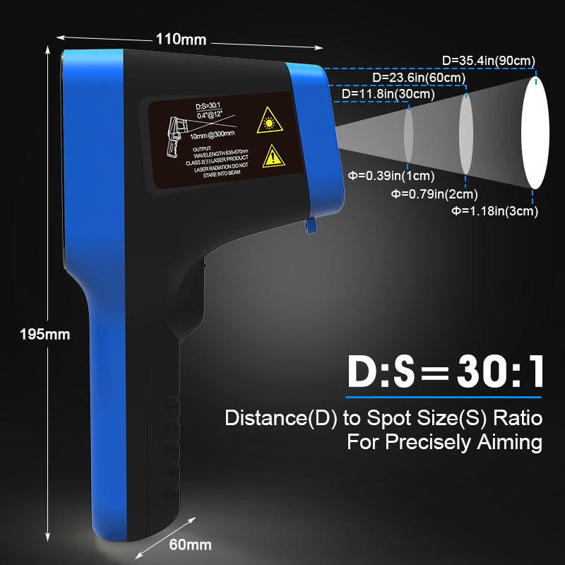 HoldPeak Non-Contact Infrared Thermometer -50℃ to 1600℃ High Accuracy