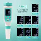 pH EC Conductivity TDS Salinity ORP Chlorine Temp Meter 7 in 1 Tester Measures