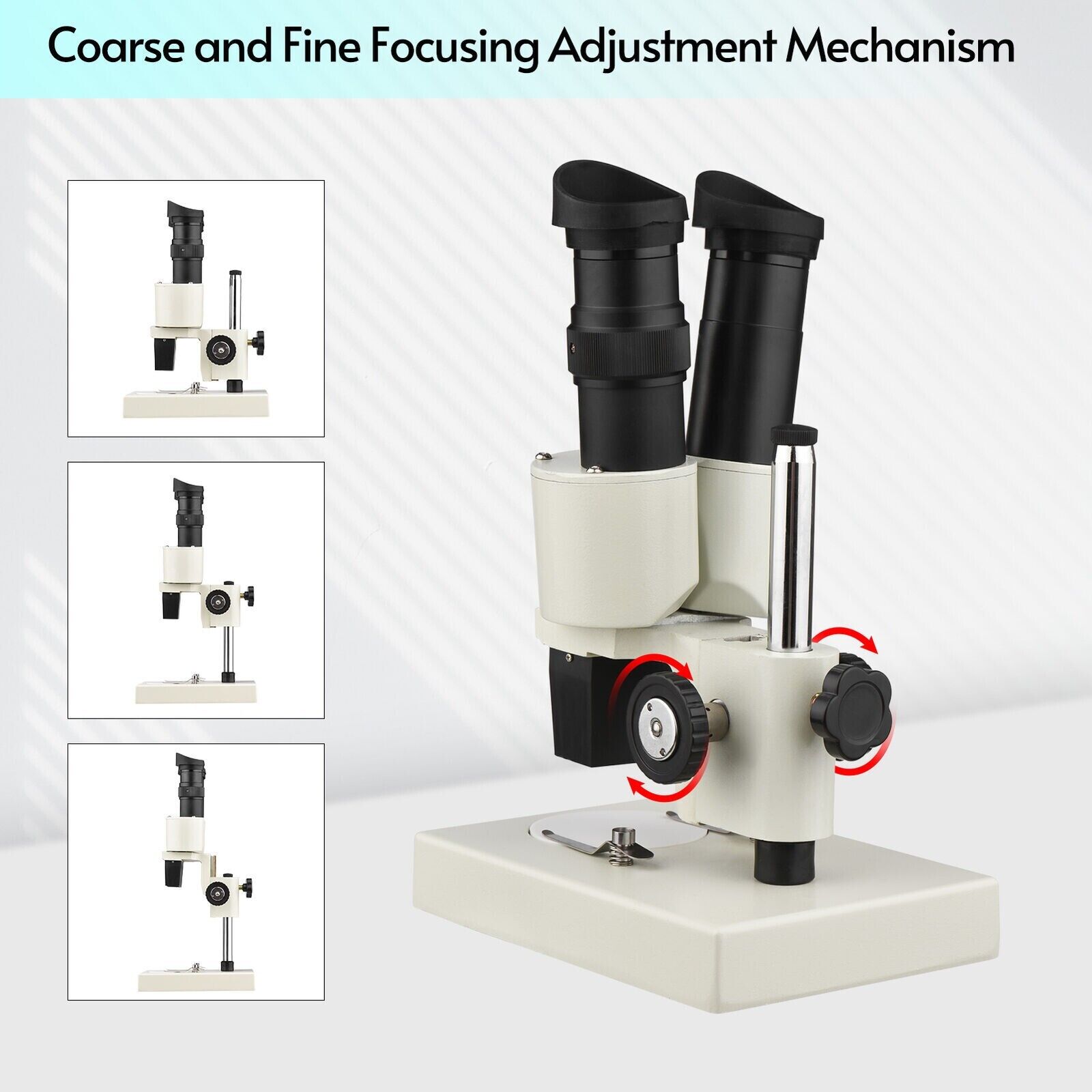 Microscope Binocular Stereo 20X 40X Laboratory Scope With LED Light Source