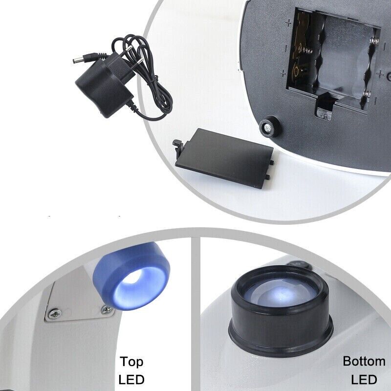 Microscope Binocular Biological 2000X Magnification LED Light