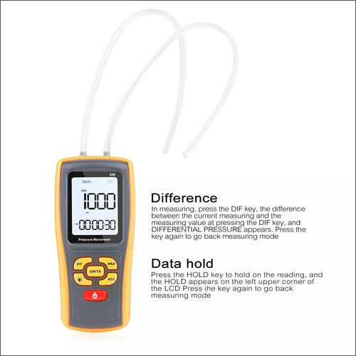 Digital Manometer Air Pressure Meter Gauge Tester GM510