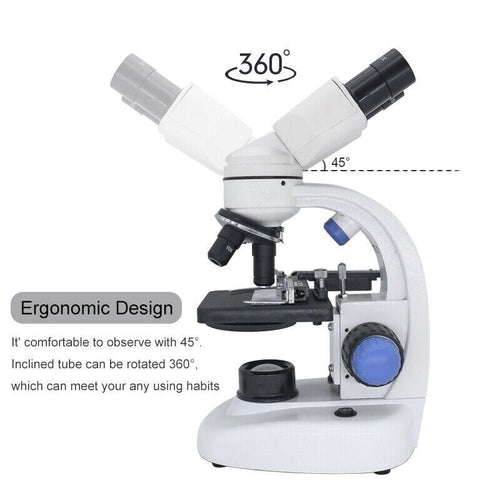 Microscope Binocular Biological 2000X Magnification LED Light