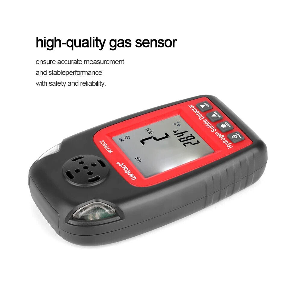 Hydrogen Sulfide H2S Gas Detector Tester Sensor Meter & Alarm Device