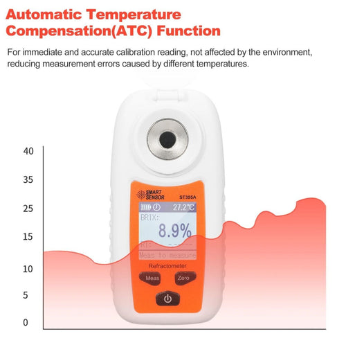 Brix 0-55% Digital Refractometer ATC Sugar Concentration Meter Tester