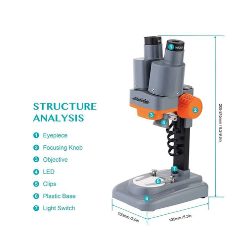 Stereo Microscope 40X Binocular with LED light Wide Field Vision