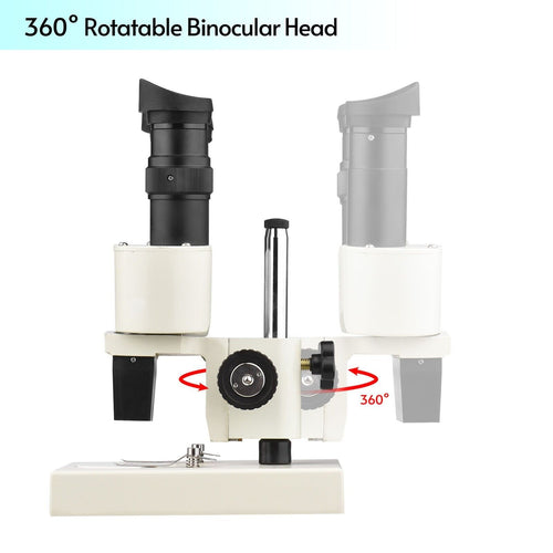 Microscope Binocular Stereo 20X 40X Laboratory Scope With LED Light Source