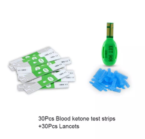 Blood Ketone 30 Test Strips & 30 Lancets For ACCUGENCE PLUS PM800