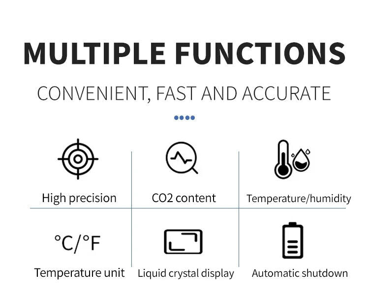 CO2 Carbon Dioxide Meter Tester Monitor Temperature & Humidity Detector