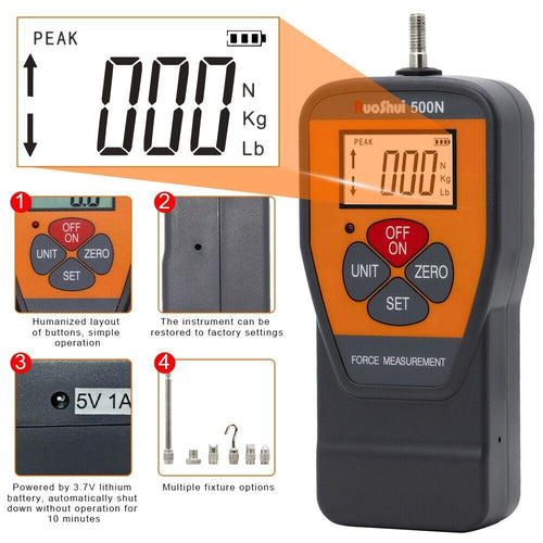 Digital Force Gauge Dynamometer Push Pull Force Tester Meter 0-10N