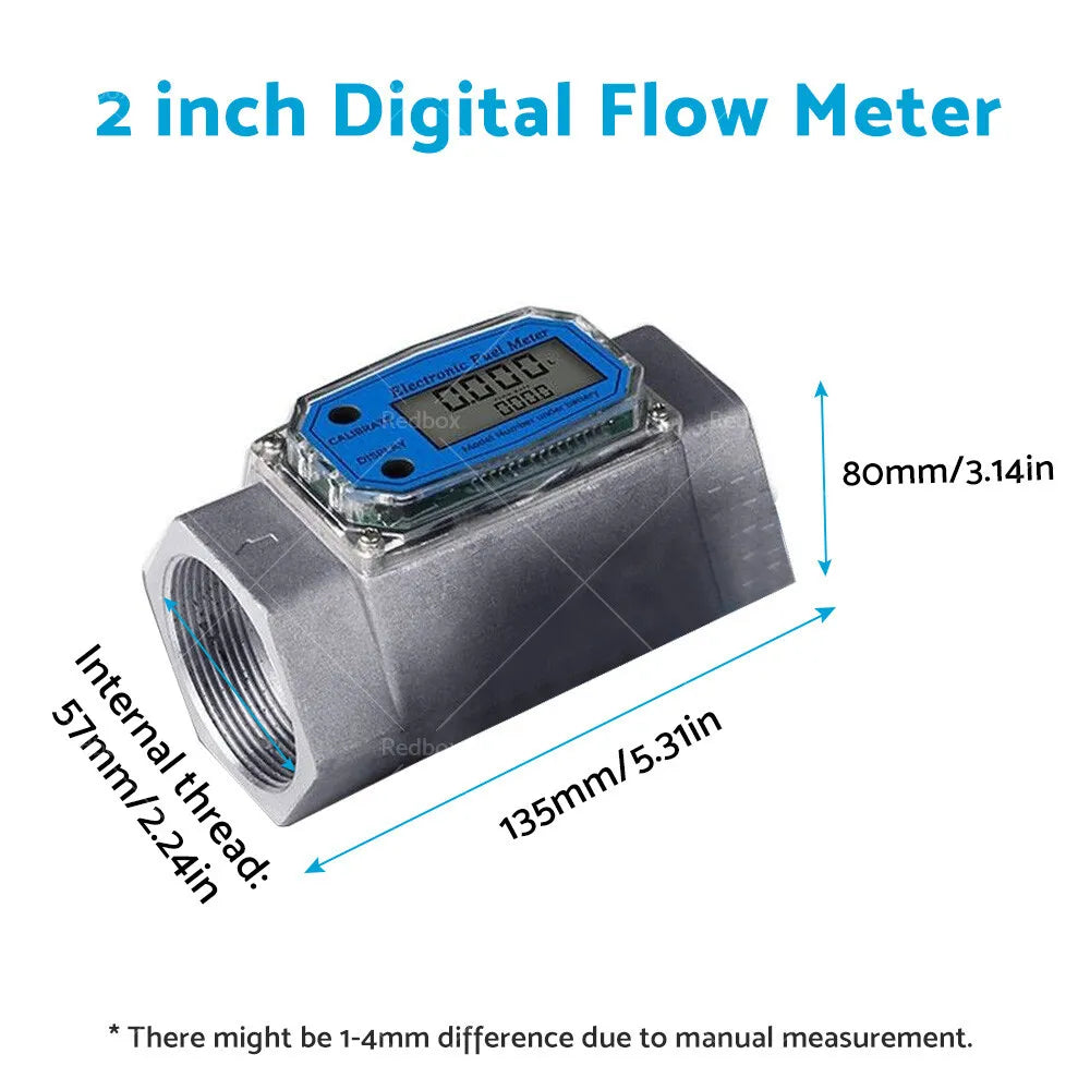 Flow Meter Diesel Pump Fuel Kerosene Liquid Gauge Water Sensor 2" High Accuracy (Copy)