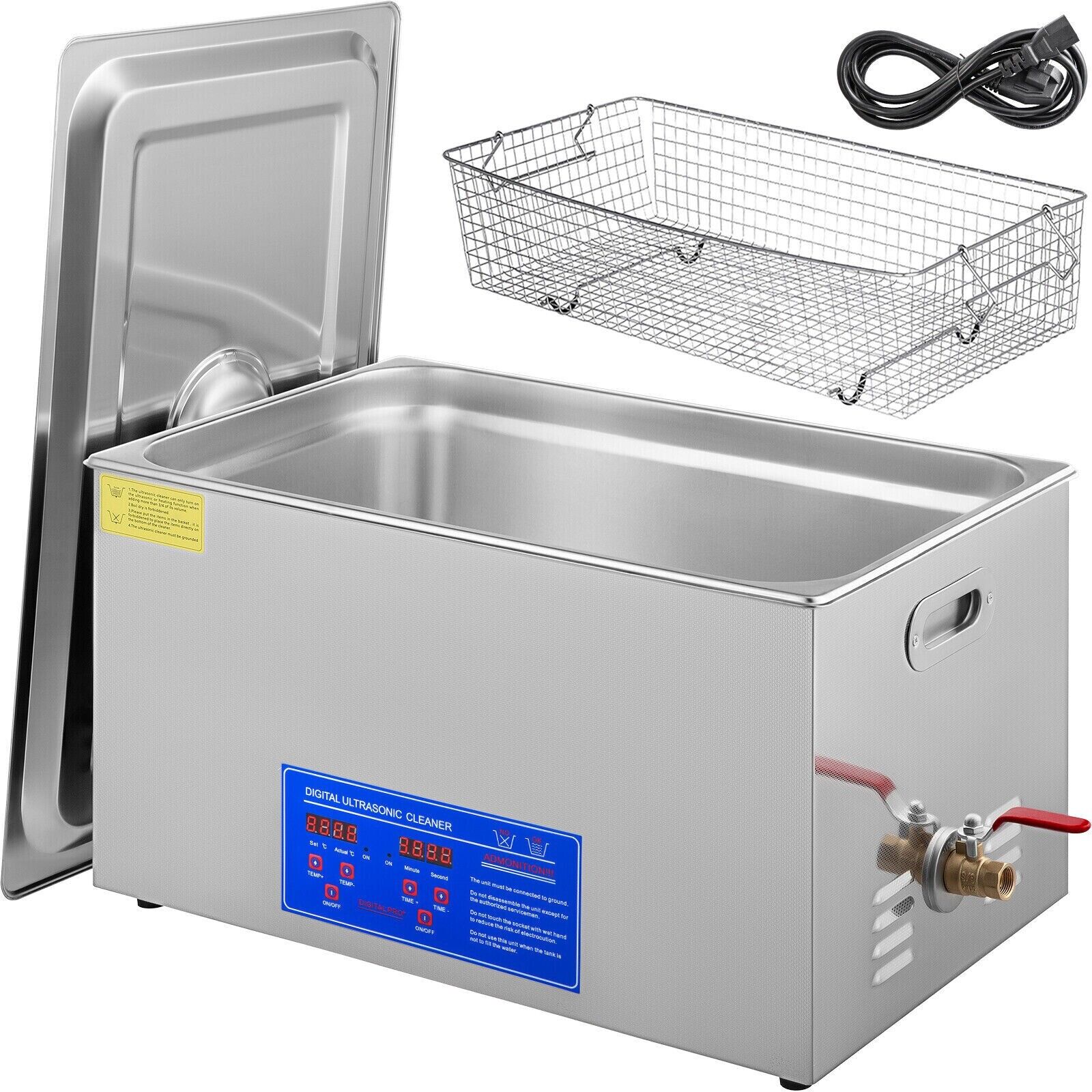 Ultrasonic Cleaning Bath 30L Digital Stainless Ultrasonic Cleaner Timer Heat