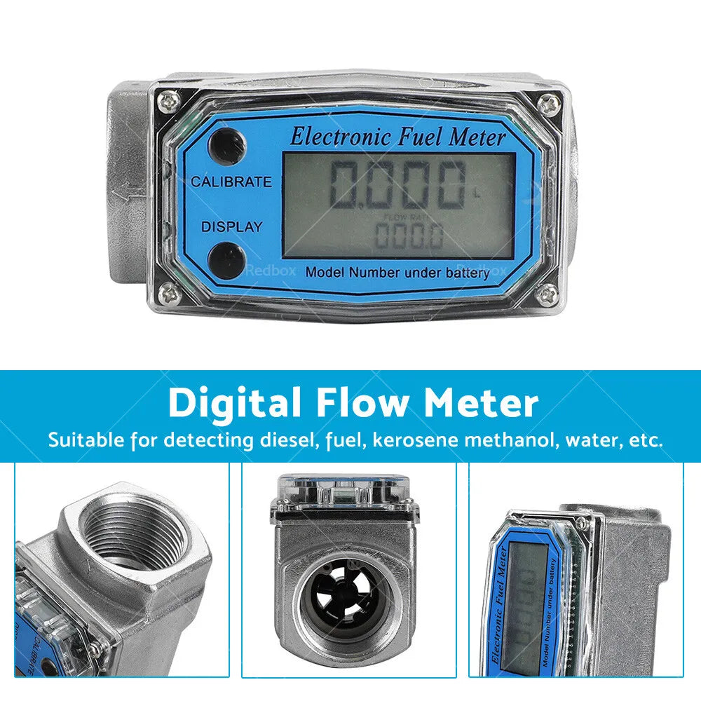 Flow Meter Diesel Pump Fuel Kerosene Liquid Gauge Water Sensor 2" High Accuracy (Copy)