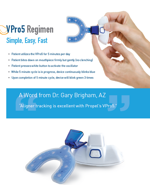 Teeth Orthodontic Braces and Aligner Vibration Treatment Technology Device Propel VPro5