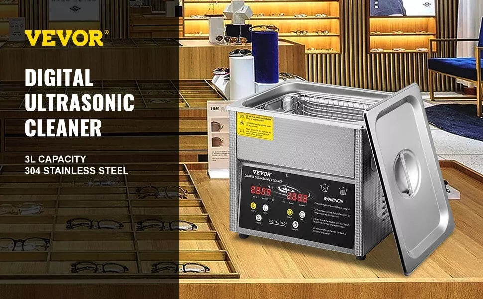 Ultrasonic Cleaner 3L with Timer & Heating Digital Sonic Cleaning Machine