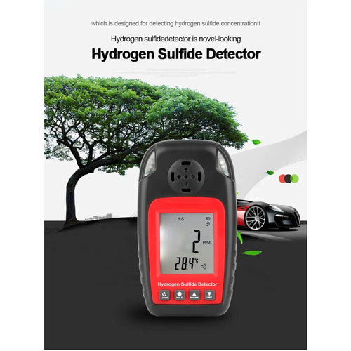 Hydrogen Sulfide H2S Gas Detector Tester Sensor Meter & Alarm Device