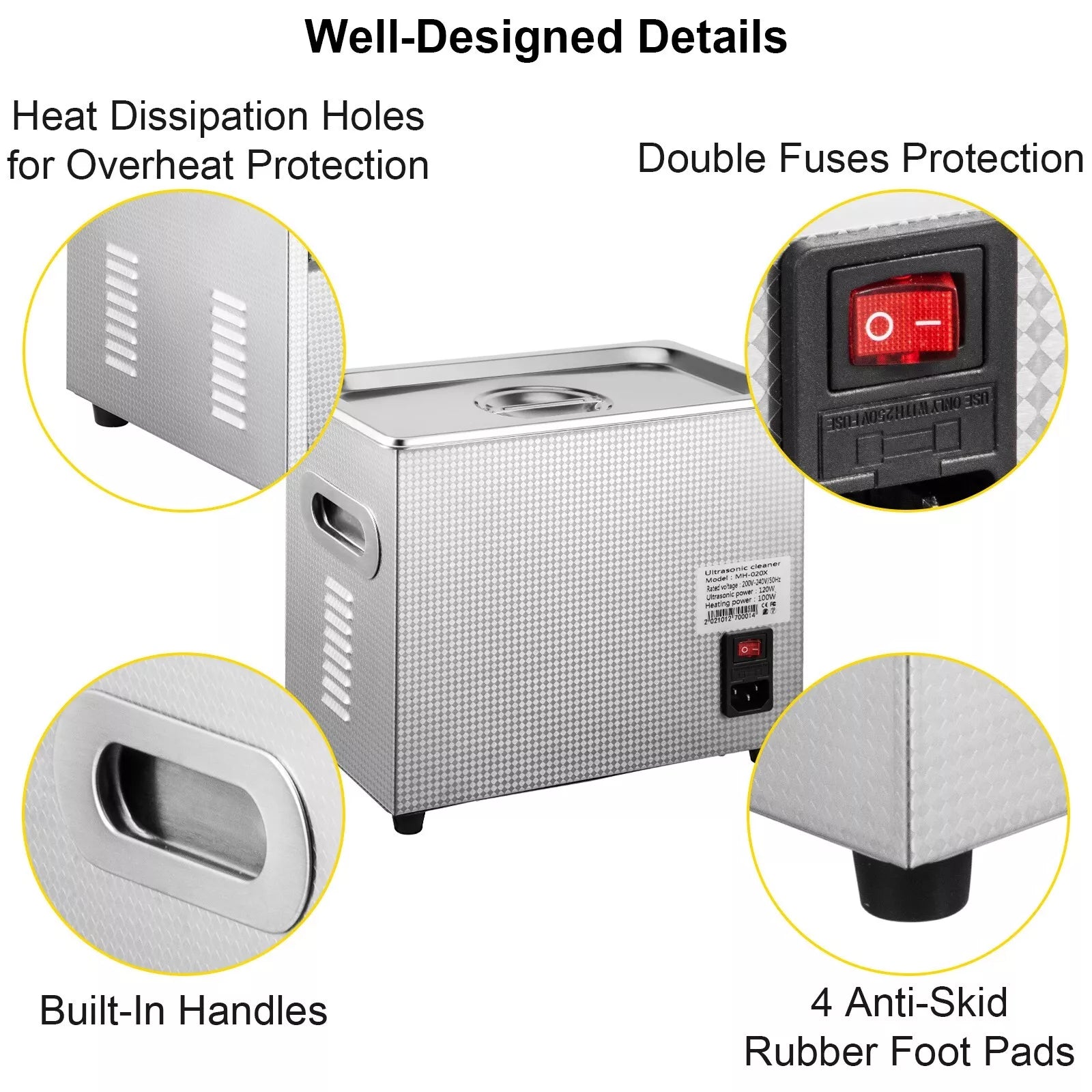 Ultrasonic Cleaner 3L with Timer & Heating Digital Sonic Cleaning Machine