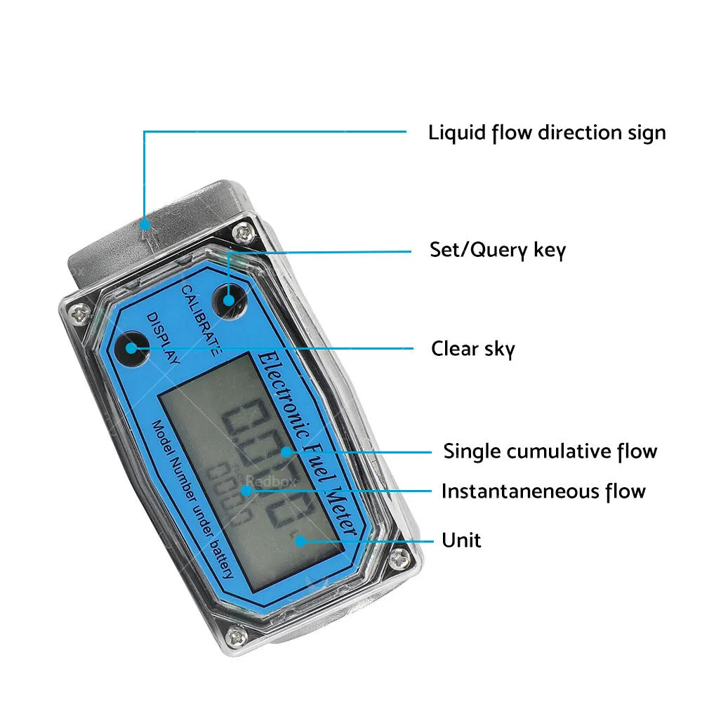 Flow Meter Diesel Pump Fuel Kerosene Liquid Gauge Water Sensor 2" High Accuracy (Copy)