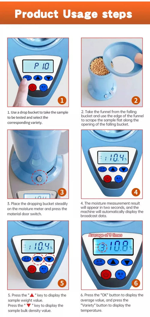 Grain Moisture Meter Measuring Instrument for Grains Coffee Bean & Rice