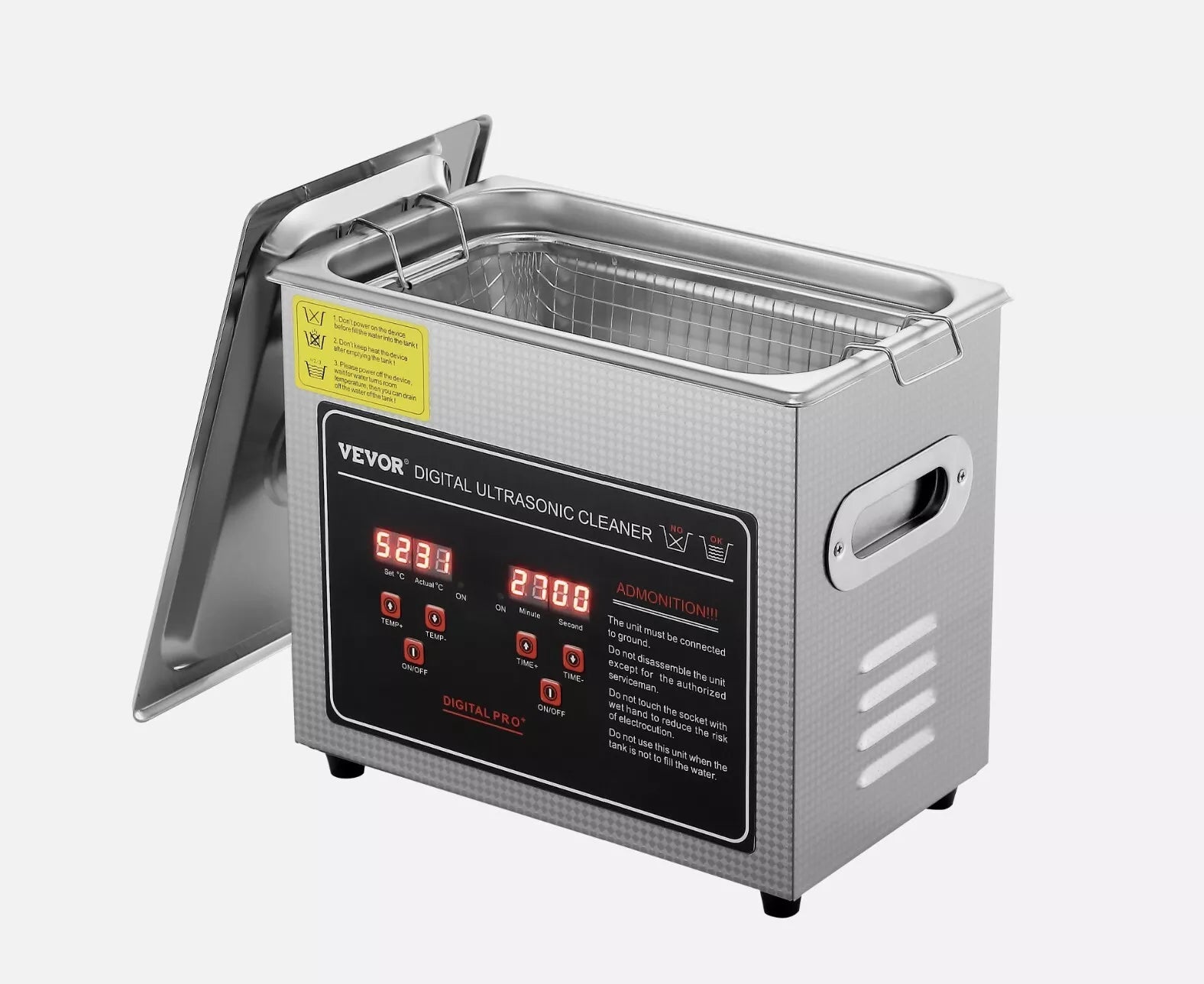 Ultrasonic Cleaner 3L with Timer & Heating Digital Sonic Cleaning Machine