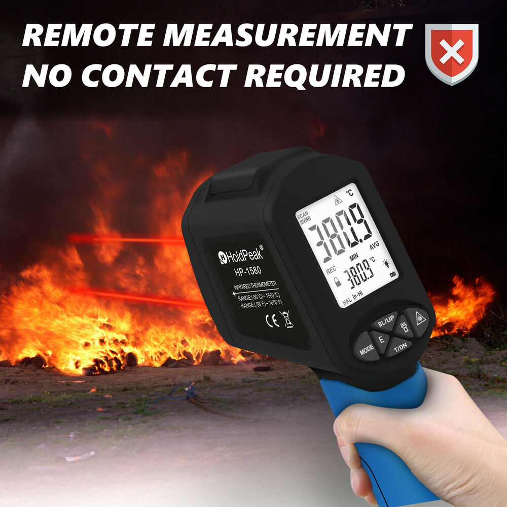 HoldPeak Infrared Thermometer -50°C to 1580°C, Non-Contact Dual Laser IR Gun