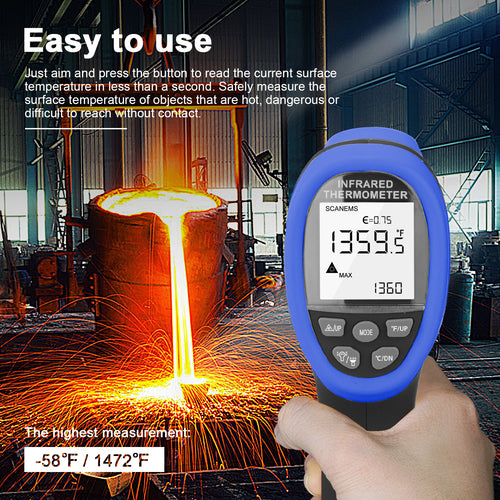 Infrared Thermometer Non-Contact 16:1 D:S Backlight & Data Storage HP-985C