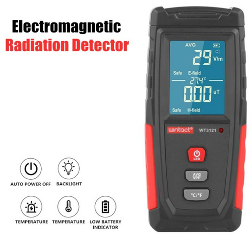 Electromagnetic Field Radiation Detector EMF Tester Meter Handheld Rechargeable