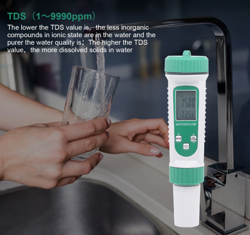 pH EC Conductivity TDS Salinity SG Temp measure 6 in 1 Meter Monitor Tester