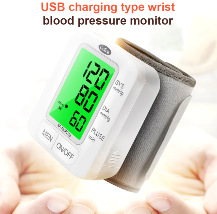 Blood Pressure Monitor Automatic Wrist Pulse Gauge Meter BP Heart Beat